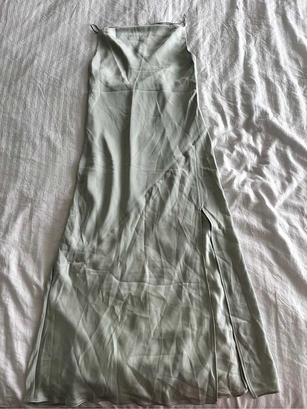 Aritzia Sage Green Satin Maxi Dress Size Small Like New